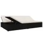 Tumbona convertible con cojines de ratán sintético negro by vidaXL, Outdoor beds - Ref: Foro24-317238, Price: 397,78 €, Disco...