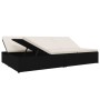 Tumbona convertible con cojines de ratán sintético negro von vidaXL, Betten im Freien - Ref: Foro24-317238, Preis: 403,10 €, ...