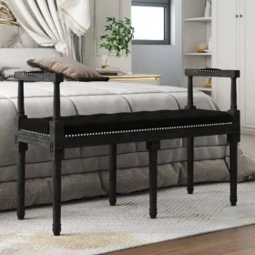 Banco de terciopelo negro 110x40x70 cm de vidaXL, Bancos - Ref: Foro24-344428, Precio: 99,56 €, Descuento: %