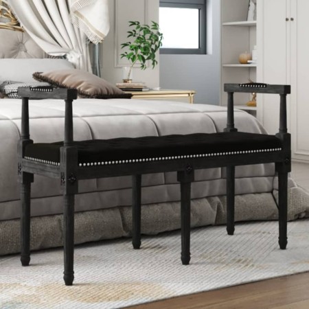 Banco de terciopelo negro 110x40x70 cm de vidaXL, Bancos - Ref: Foro24-344428, Precio: 100,43 €, Descuento: %