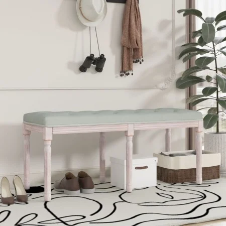 Banco de terciopelo gris claro 110x40x49 cm de vidaXL, Bancos - Ref: Foro24-344453, Precio: 101,94 €, Descuento: %