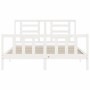 Estructura de cama sin colchón madera maciza de pino 160x200 cm
