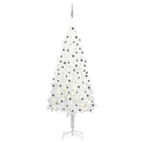 Árbol de Navidad preiluminado con luces y bolas blanco 210 cm de vidaXL, Arboles de navidad - Ref: Foro24-3077721, Precio: 17...