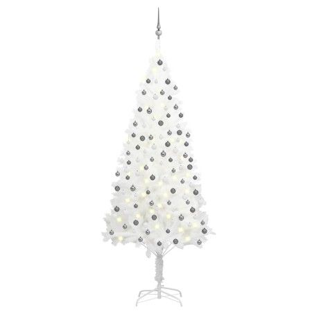 Beleuchteter Weihnachtsbaum mit Lichtern und Kugeln weiß 210 cm von vidaXL, Weihnachtsbäume - Ref: Foro24-3077721, Preis: 177...