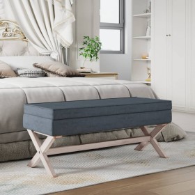 Dunkelgrauer Samthocker mit Stauraum 110x45x49 cm von vidaXL, Bänke für Hallen und Lager - Ref: Foro24-344526, Preis: 103,58 ...