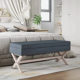 Dunkelgrauer Samthocker mit Stauraum 110x45x49 cm von vidaXL, Bänke für Hallen und Lager - Ref: Foro24-344526, Preis: 117,81 ...