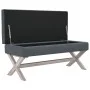 Dark gray velvet stool with storage 110x45x49 cm by vidaXL, Benches for halls and storage - Ref: Foro24-344526, Price: 117,81...