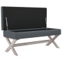 Dunkelgrauer Samthocker mit Stauraum 110x45x49 cm von vidaXL, Bänke für Hallen und Lager - Ref: Foro24-344526, Preis: 103,58 ...