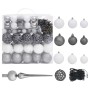Árbol de Navidad preiluminado con luces y bolas blanco 210 cm de vidaXL, Arboles de navidad - Ref: Foro24-3077721, Precio: 17...