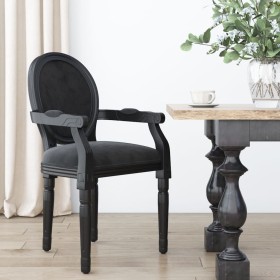 Silla de comedor terciopelo negro 54x56x96,5