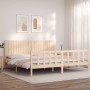 Estructura de cama sin colchón madera maciza de pino 200x200 cm