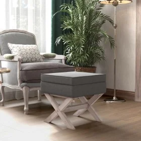 Stool with storage dark gray fabric 45x45x49 cm by vidaXL, Benches for halls and storage - Ref: Foro24-344516, Price: 68,43 €...