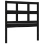 Estructura de cama individual con cabecero madera maciza negro