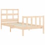 Estructura de cama con cabecero madera maciza