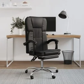 Reclining office chair in black synthetic leather by vidaXL, Office chairs - Ref: Foro24-349619, Price: 110,47 €, Discount: %