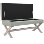 Hocker mit Ablage hellgrau Samt 110x45x49 cm von vidaXL, Bänke für Hallen und Lager - Ref: Foro24-344525, Preis: 121,27 €, Ra...