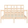 Estructura de cama sin colchón madera de pino maciza 120x200 cm
