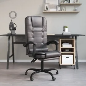 Gray synthetic leather massage reclining office chair by vidaXL, Office chairs - Ref: Foro24-349669, Price: 111,67 €, Discoun...