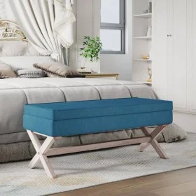 Hocker mit Stauraum aus blauem Samt, 110 x 45 x 49 cm von vidaXL, Bänke für Hallen und Lager - Ref: Foro24-344524, Preis: 119...