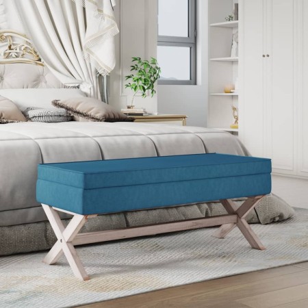 Hocker mit Stauraum aus blauem Samt, 110 x 45 x 49 cm von vidaXL, Bänke für Hallen und Lager - Ref: Foro24-344524, Preis: 121...