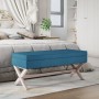 Hocker mit Stauraum aus blauem Samt, 110 x 45 x 49 cm von vidaXL, Bänke für Hallen und Lager - Ref: Foro24-344524, Preis: 121...