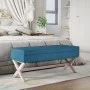Hocker mit Stauraum aus blauem Samt, 110 x 45 x 49 cm von vidaXL, Bänke für Hallen und Lager - Ref: Foro24-344524, Preis: 119...