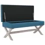 Blue velvet stool with storage 110x45x49 cm by vidaXL, Benches for halls and storage - Ref: Foro24-344524, Price: 119,79 €, D...