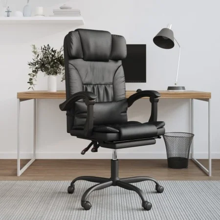 Silla de oficina reclinable cuero sintético negro de vidaXL, Sillas de oficina - Ref: Foro24-349733, Precio: 138,65 €, Descue...