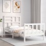 Estructura de cama sin colchón madera de pino blanca 90x200 cm