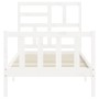 Estructura de cama sin colchón madera de pino blanca 90x200 cm