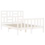 Estructura de cama sin colchón madera de pino blanca 120x200 cm
