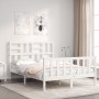 Estructura de cama sin colchón madera de pino blanca 140x200 cm