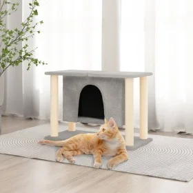 Cat scratching post with light gray sisal posts 190 cm by vidaXL, Cat furniture - Ref: Foro24-171658, Price: 53,45 €, Discoun...