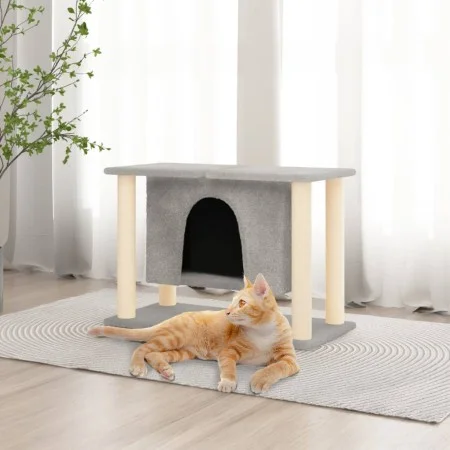 Cat scratching post with light gray sisal posts 190 cm by vidaXL, Cat furniture - Ref: Foro24-171658, Price: 53,45 €, Discoun...