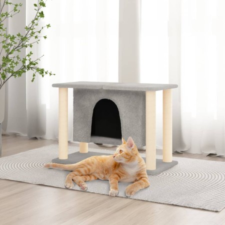 Katzenkratzbaum mit hellgrauen Sisalstämmen 190 cm von vidaXL, Katzenmöbel - Ref: Foro24-171658, Preis: 57,95 €, Rabatt: %