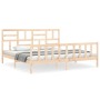 Estructura de cama sin colchón madera maciza de pino 200x200 cm