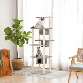 Rasier für Katzen mit klaren grauen Sisal-Positionen 169 cm von vidaXL, Katzenmöbel - Ref: Foro24-171673, Preis: 114,44 €, Ra...