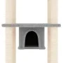 Rascador para gatos con postes de sisal gris claro 169 cm de vidaXL, Mobiliario para gatos - Ref: Foro24-171673, Precio: 112,...