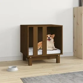 Hundebett aus massivem Kiefernholz, honigbraun, 50 x 40 x 52 cm von vidaXL, Hundehütten - Ref: Foro24-822474, Preis: 61,53 €,...