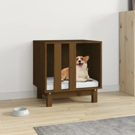 Hundebett aus massivem Kiefernholz, honigbraun, 50 x 40 x 52 cm von vidaXL, Hundehütten - Ref: Foro24-822474, Preis: 61,53 €,...