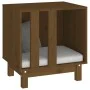 Hundebett aus massivem Kiefernholz, honigbraun, 50 x 40 x 52 cm von vidaXL, Hundehütten - Ref: Foro24-822474, Preis: 61,53 €,...