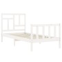 Estructura de cama sin colchón madera de pino blanca 90x200 cm