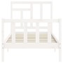 Estructura de cama sin colchón madera de pino blanca 90x200 cm