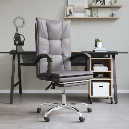Reclining office chair in gray synthetic leather by vidaXL, Office chairs - Ref: Foro24-349755, Price: 95,40 €, Discount: %