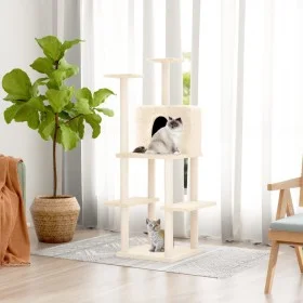 Cat scratching post with cream sisal posts 144.5 cm by vidaXL, Cat furniture - Ref: Foro24-171630, Price: 60,55 €, Discount: %