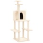 Kratzbaum für Katzen mit cremefarbenen Sisalstämmen, 144,5 cm von vidaXL, Katzenmöbel - Ref: Foro24-171630, Preis: 61,41 €, R...