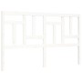 Estructura de cama matrimonio con cabecero madera maciza blanco