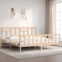 Estructura de cama sin colchón madera maciza de pino 200x200 cm