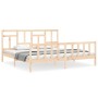 Estructura de cama sin colchón madera maciza de pino 200x200 cm