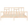 Estructura de cama sin colchón madera maciza de pino 200x200 cm